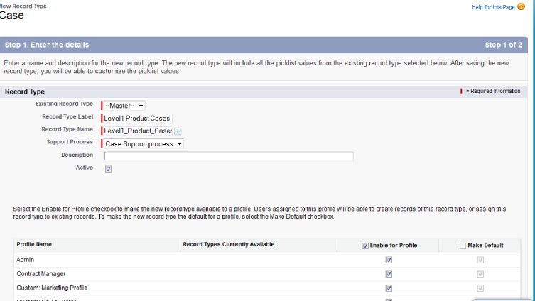 salesforce record types