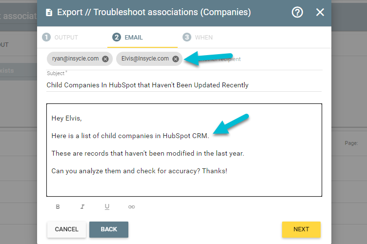 association collaboration export